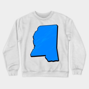 Bright Blue Mississippi Outline Crewneck Sweatshirt